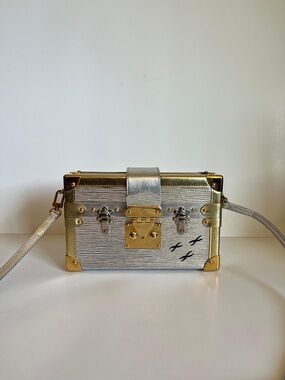 Louis Vuitton Silver and Gold Mini Trunk Crossbody